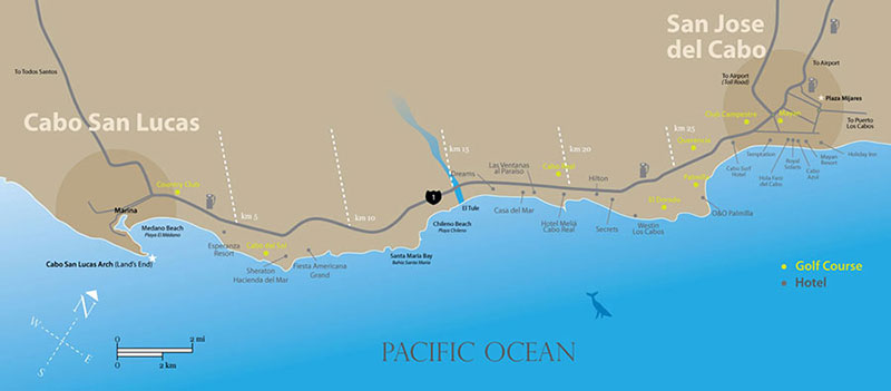 map of los cabos beaches